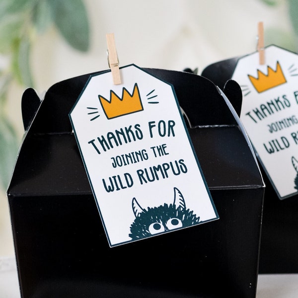 Wild Things Gift Tags, Where the Wild Things Are Gift Tags, Party Favors, Wild One Birthday Party, Wild Things Birthday Party, Gift Tags