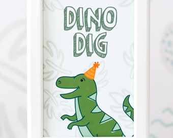 Dino Dig Party Sign, Dinosaur Welcome Sign, Three-Rex, Jurassic Park Birthday Party, Jurassic World Party, Dinosaur Party Decor