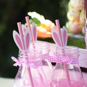 Easter Straws Bunny straw, Bunny Ears, Easter decorations, easter basket, easter wreath, easter bunny, easter decor, easter egg, easter svg,