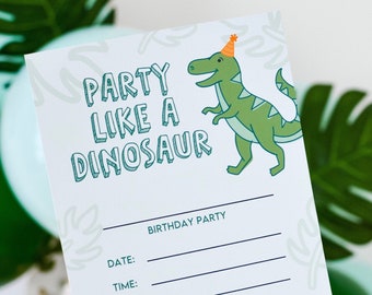 Printable Dinosaur Invitations, Instant Download PDF Dinosaur Invitations, Dinosaur birthday Party, Jurassic Park Party, Three-Rex Birthday