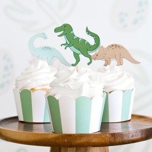 Dinosaur Cupcake Toppers, Dinosaur Birthday Party Decor, Jurassic Park Birthday Party, Jurassic World, Three Rex Party, Dinosaur Party Theme