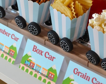 Personalized Train Tent Cards | Custom Choo Choo Food Labels for Kids Birthday