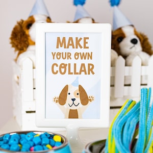 Make your own Collar Puppy Dog Party Sign, Adopt puppy, adopt puppy decor, puppy decor, puppy party, dog decor, dog party, puppy theme