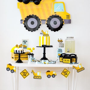 Guirnalda de fiesta de construcción, estandarte de construcción, fiesta de cumpleaños de construcción, cumpleaños de construcción, decoraciones de fiesta de construcción