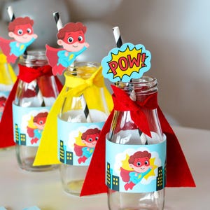 Superhero Paper Straws | Superhero Party Supplies | First Birthday | Comic Book Birthday | Custom Hero Party Decorations | Kids Party