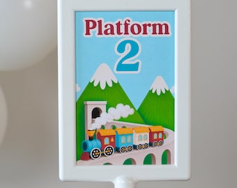Platform 2 Train Party Sign | Choo Choo 2nd Birthday Decor for Kids