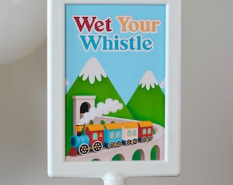 Wet Your Whistle Drink Station Sign | Choo Choo Train Birthday Decor for Kids