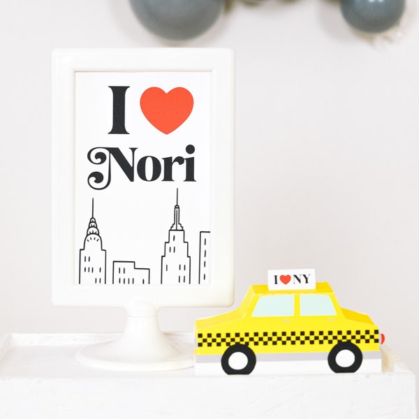 Peronalized I Love New York Sign, New York Party Sign, New York Birthday Party, NYC Bistro Party, New York Themed Party, New York Decoration