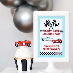 Personalized Vintage Race Car Welcome Sign, Race Car Birthday Party, Race Car Birthday, Race Car Party, Race Car Decorations, Two Fast Party