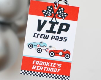 Personalized Race Car VIP Passes | Fast One or Two Fast Custom Birthday Favors for Kids