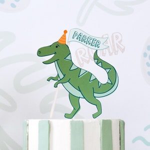 Personalized T-Rex Dinosaur Cake Topper, Dinosaur Birthday Party, Jurassic Park Birthday Party, Jurassic World, Dinosaur Three Rex Theme