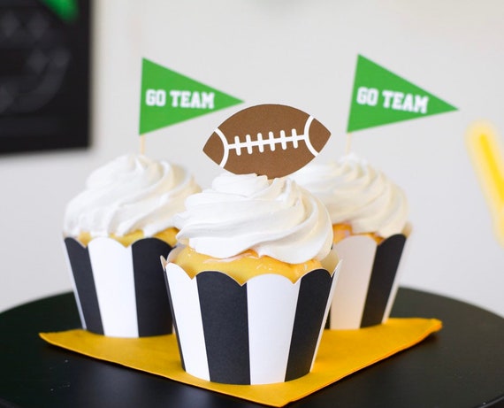 Sports themed party decor Super Bowl party decorations Football cupcake toppers Sports themed party decor Super Bowl party decorations Football cupcake toppers