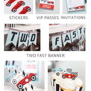 PRINTABLE Vintage Race Car Party Bundle, Race Car Party in a Box, Race ...