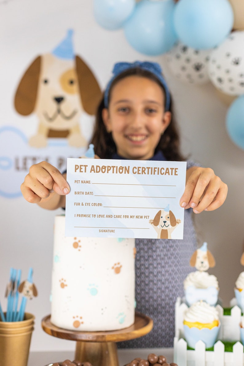Printable Pet Adoption Certificate Puppy Dog Certificate - Etsy