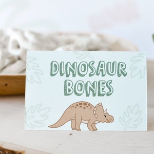 Dinosaur Tent Cards, Dinosaur Food Labels, Food Cards, Dinosaur Birthday Party, Jurassic Park Party, Jurassic World Party, Three-Rex Party