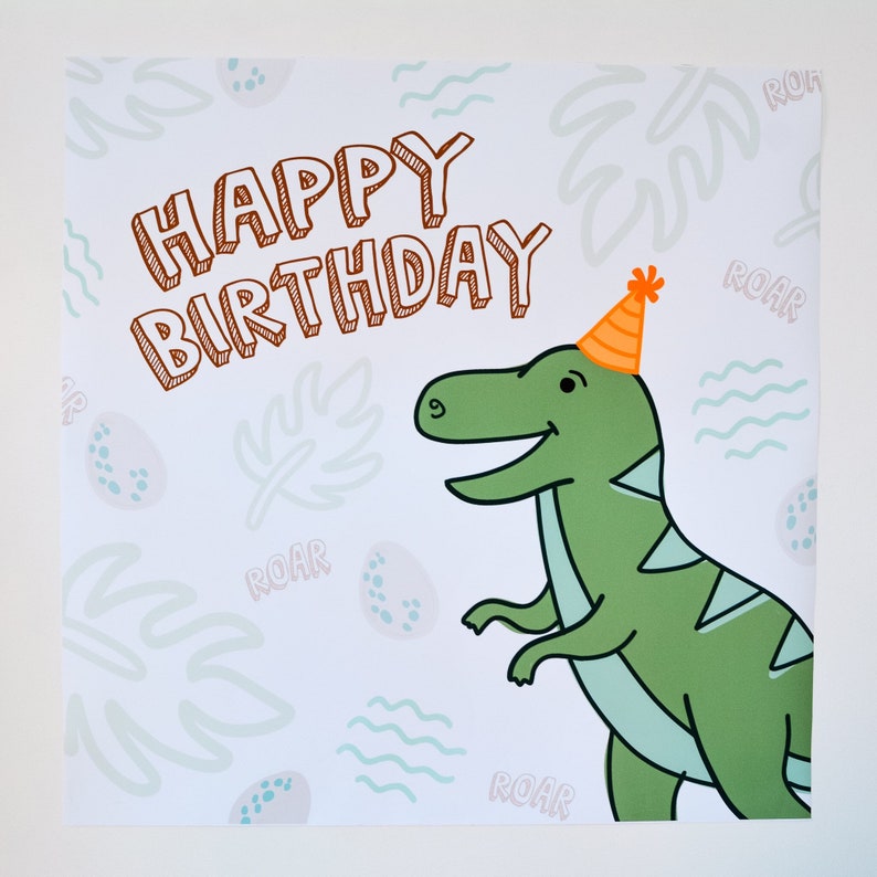 Printable Dinosaur Birthday Party Backdrop, Dinosaur Wall Art, Party Backdrop, Photobooth Backdrop, Jurassic Park Dinosaur Birthday Party image 4