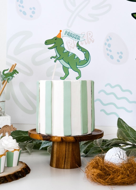 Topper per torta dinosauro T-Rex personalizzato, festa di compleanno  dinosauro, festa di compleanno di Jurassic Park, Jurassic World, tema  dinosauro Tre Rex -  Italia