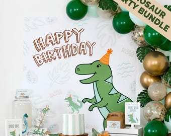 Personalized Dinosaur Party Decorations Bundle | Complete Roar-Worthy Birthday Party Kit for Kids