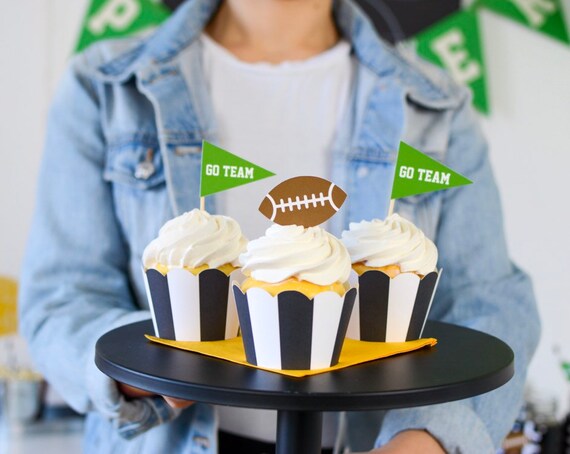 Sports themed party decor Super Bowl party decorations Football cupcake toppers Sports themed party decor Super Bowl party decorations Football cupcake toppers