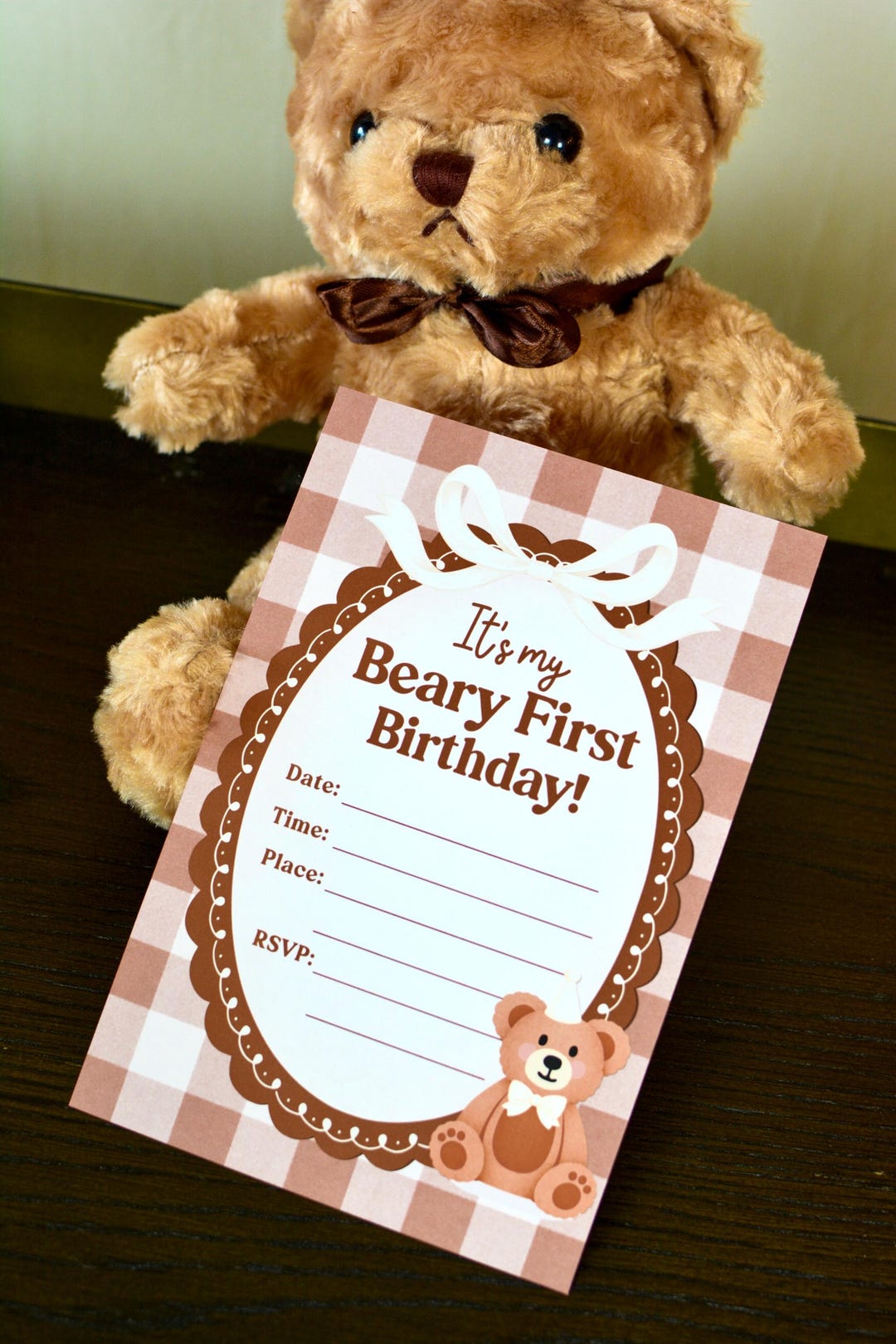 Teddy Bear Invitation Printable | Beary First Birthday Invite | Baby ...