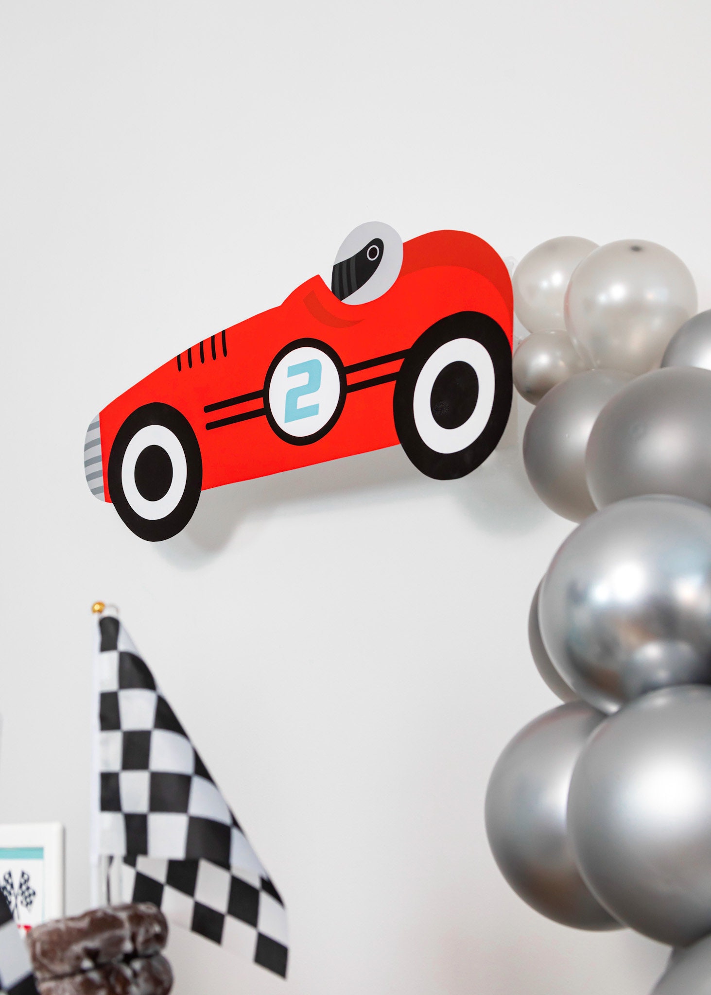Printable Vintage Race Car Wall Art Race Car Balloon Garland Etsy UK
