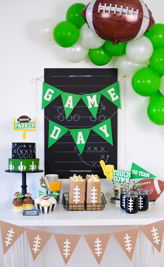 Game Day Banner, Football party decorations, superbowl party, football banner, super bowl banner, sports party decorations, football svg