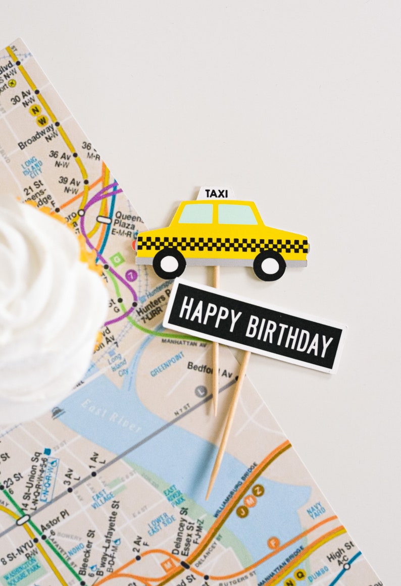 New York City Cupcake Toppers New York Birthday Party NYC Etsy