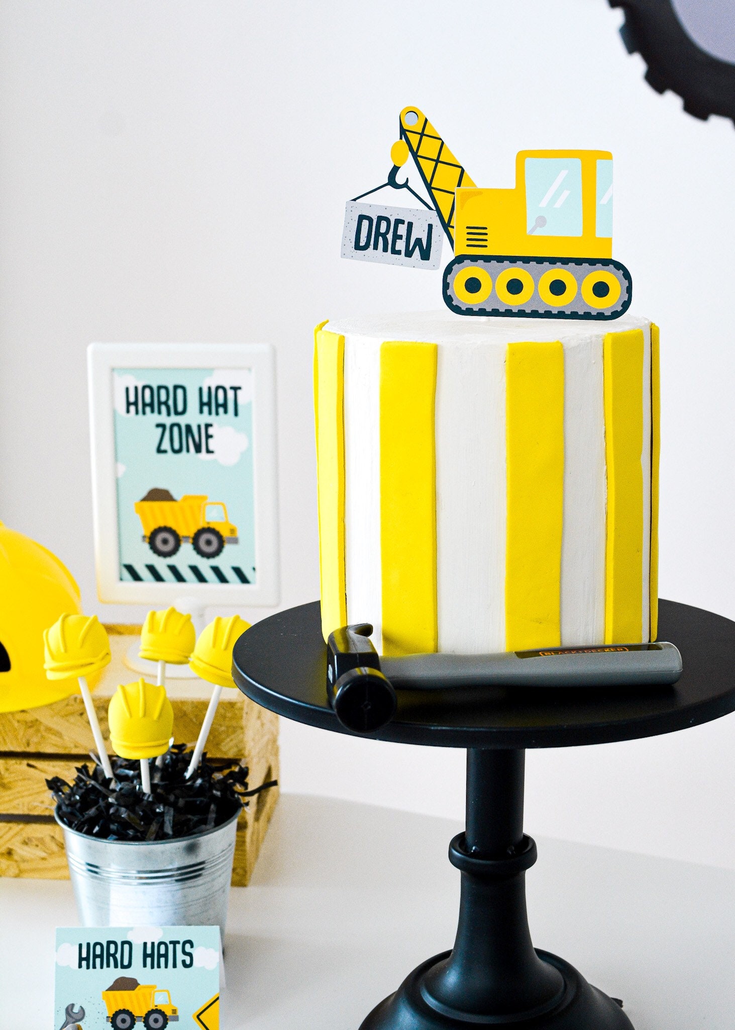 Construction Cake Topper Construction Party Cake Decor Etsy