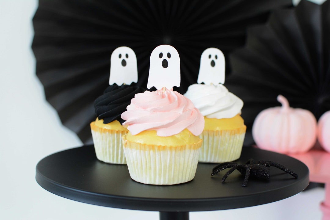 Ghost Cupcake Toppers, Halloween Cupcake Toppers, Cupcake Toppers