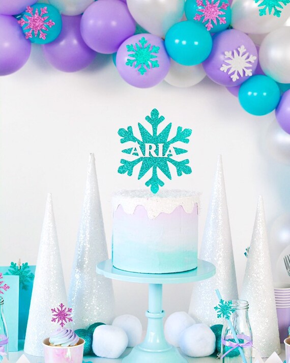 Personalized Glitter Frozen Cake Topper, Glitter Snowflake Cake Topper, frozen birthday, frozen party, frozen 2, frozen cake topper, frozen Il_570xn