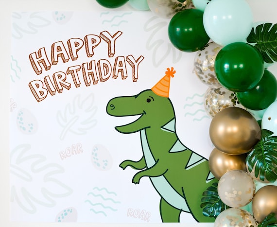 Printable Dinosaur Birthday Party Backdrop, Dinosaur Wall Art, Party Backdrop, Photobooth Backdrop, Jurassic Park Dinosaur Birthday Party Il_570xn