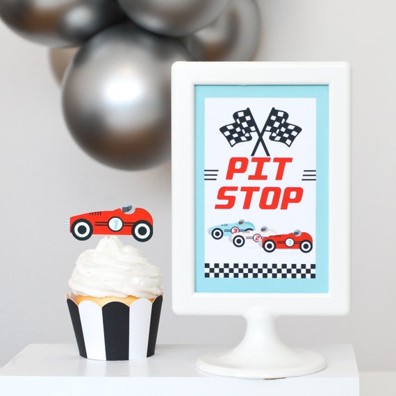 Pit Stop Vintage Race Car Sign, Race Car Birthday Party, Race Car Birthday, Race Car Party, Race Car Decorations, Race Car Party Ideas Il_570xn