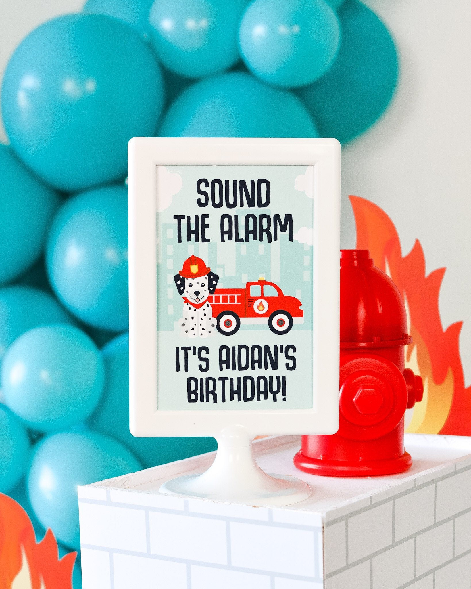 Personalized 'sound the Alarm' Party Sign Firetruck Etsy
