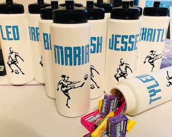 Personalized Water Bottles - Sports Bottles - Football - Basketball - Baseball - Custom Water Bottles - Group Gifts - Team Gifts