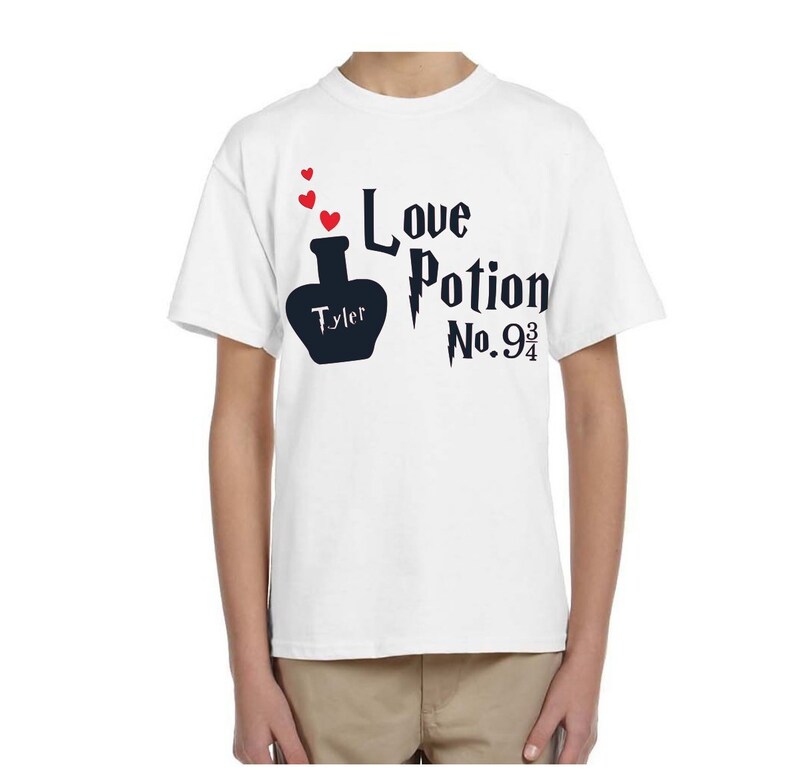 P 9 Personalized 3/4 Day Valentines // Potion Kids Shirt Love // Harry