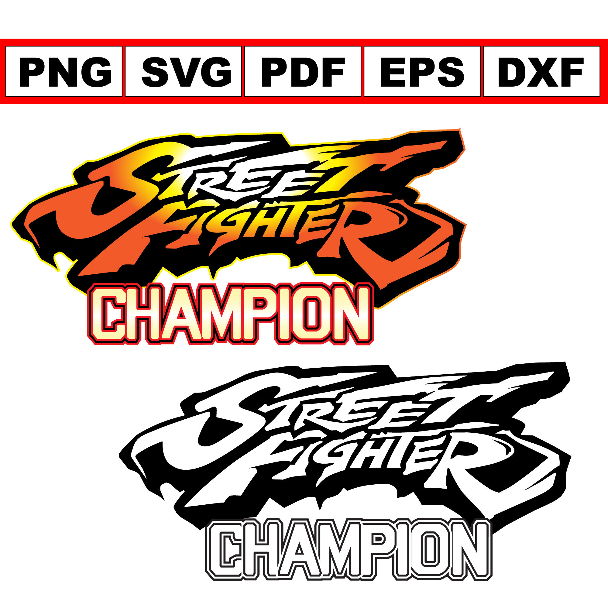 Street Fighter Classic Logo Vector svg png dxf eps pdf Etsy