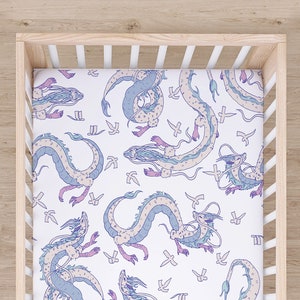 Spirit Dragon Jersey Fitted Crib Sheet