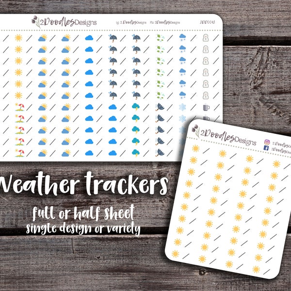 Weather Forecast Stickers | Planner Sticker | Hobonichi Stickers | Erin Condren Sticker | Calendar Sticker | Happy Planner Sticker | 2DD0042