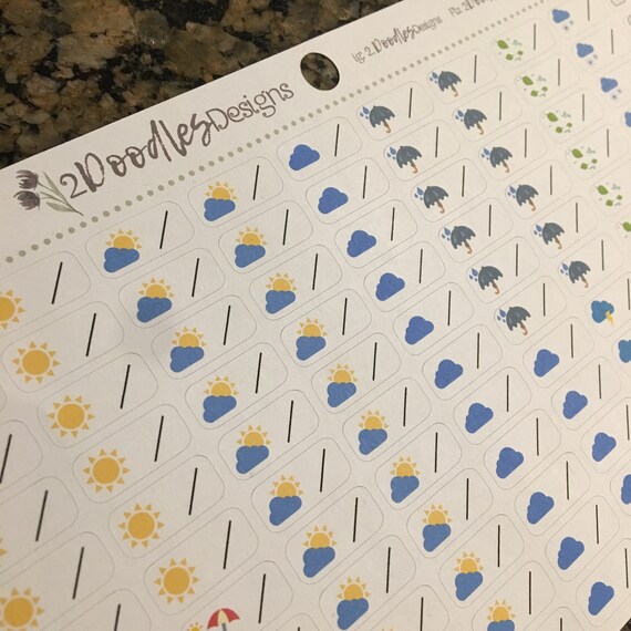 Transparent Weather Stickers for Erin Condren, Hobonichi Weeks