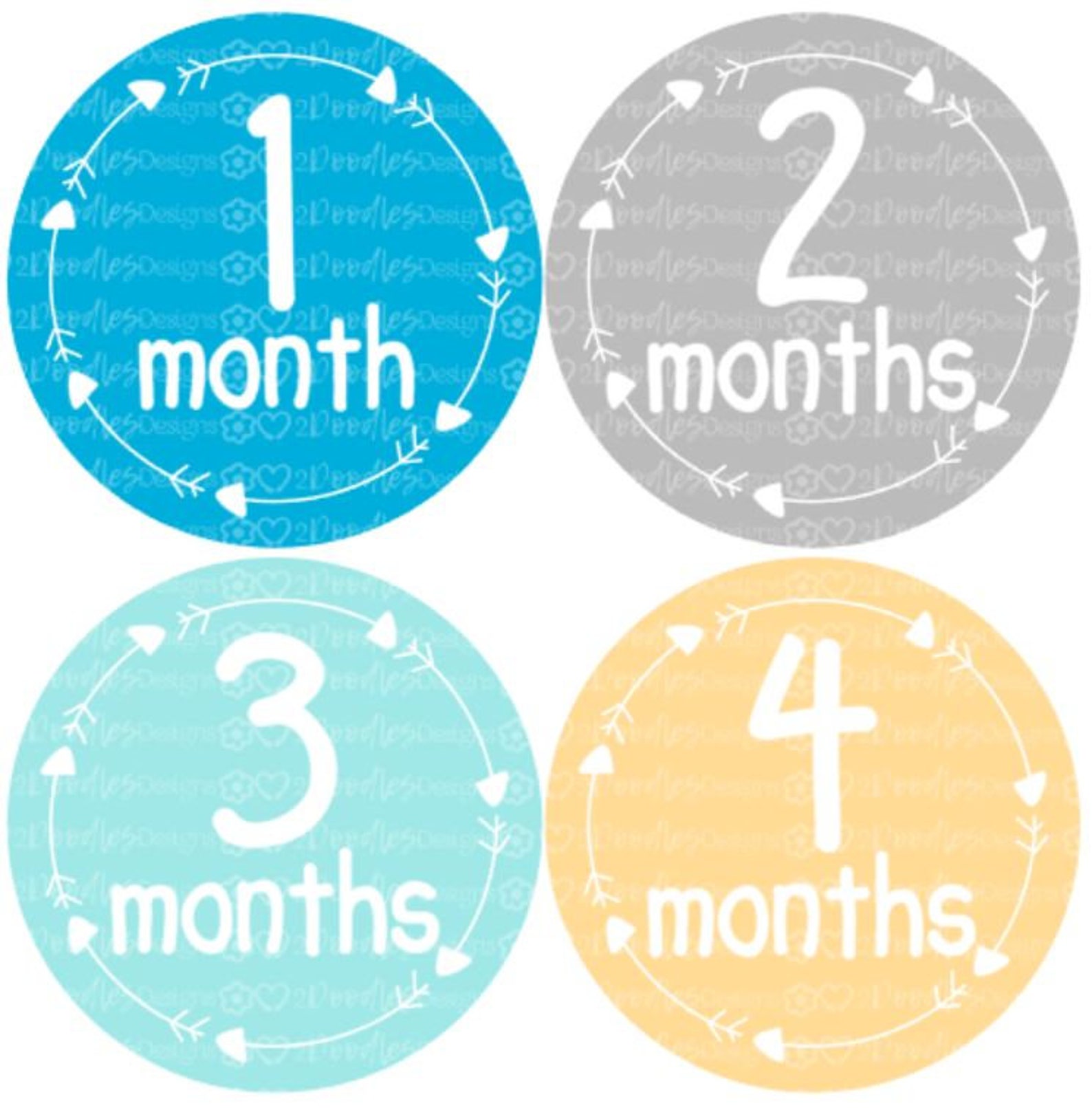 Milestone Stickers Monthly Baby Stickers First Year Etsy