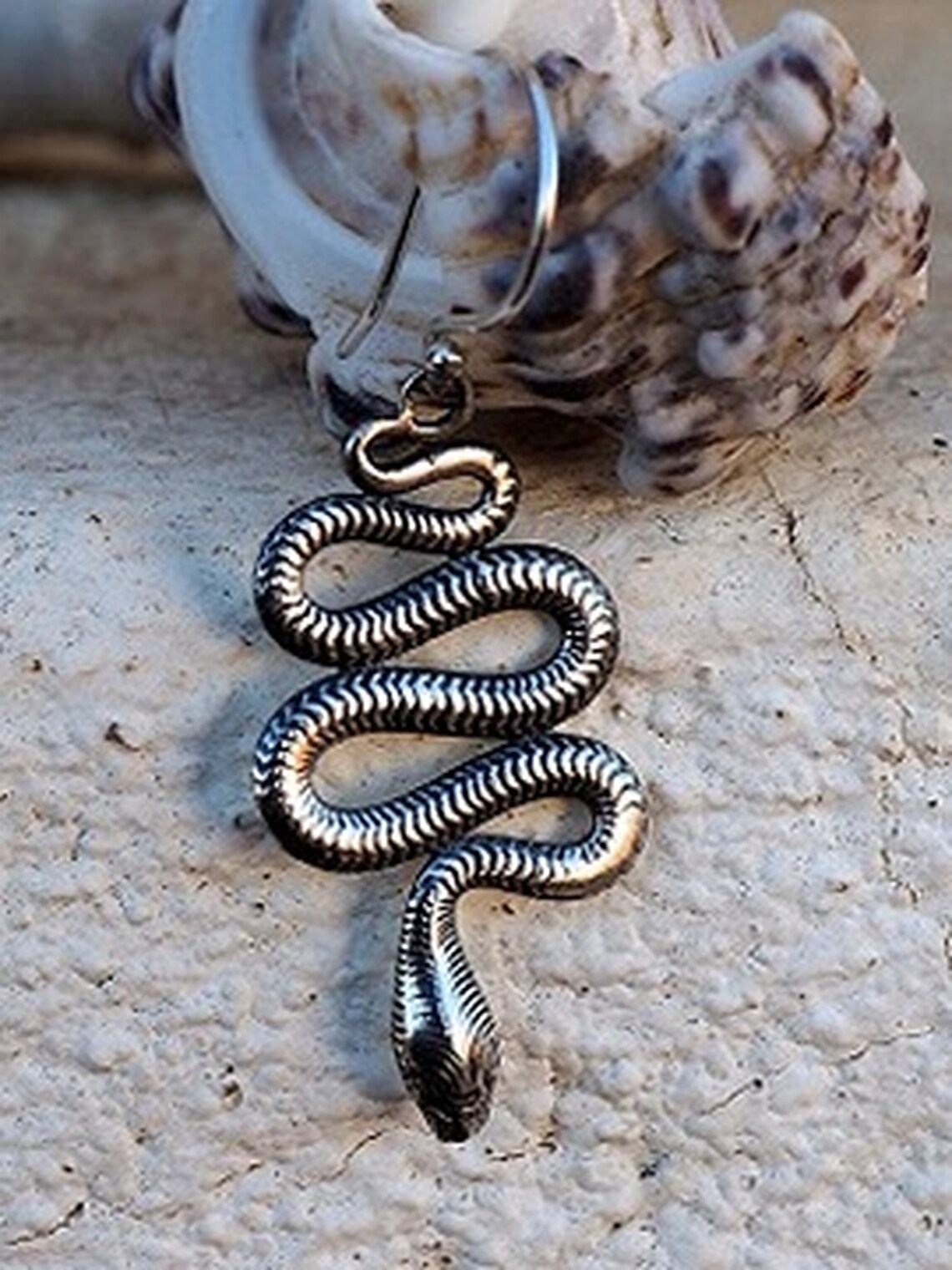 Dangle Earrings Silver Earrings Handmade Snake Earrings Small & Light