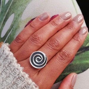 Silver Ring - Round Shape - Spiral - Handmade Jewelry - Sacred Symbol - Tribal Jewelry - Timeless Design - Sterling Silver