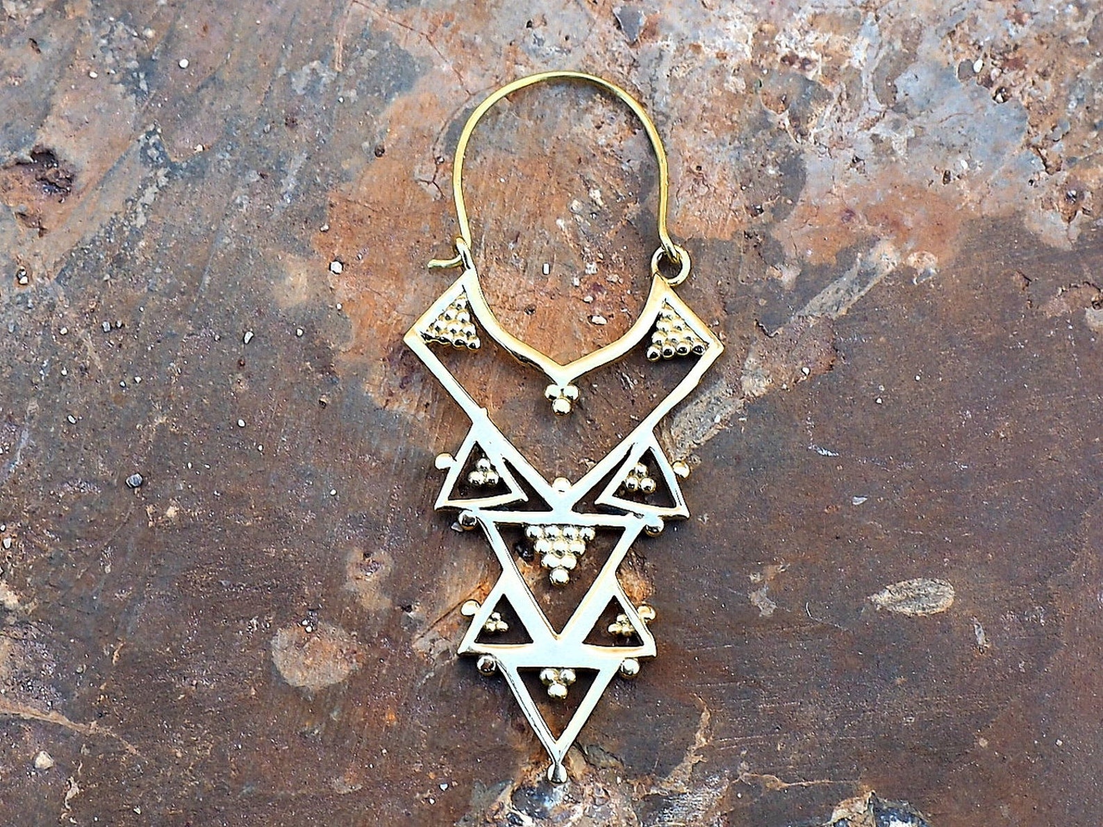 Aneneiceera Orecchini Astratti Orecchini A Cerchio D'oro Orecchini Geometrici In Ottone Gioielli Per Le Donne