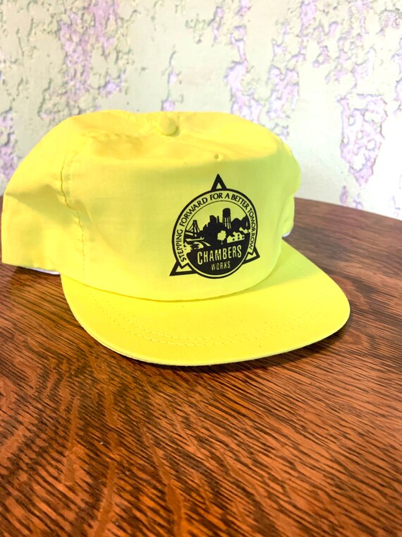 Vintage Neon Yellow Chambers Works Snap 