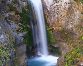 Christine Falls, Mount Rainier National Park, Paradise, Washington, Waterfall Photo,  Landscape Photography, Nature, Fine Art Photography