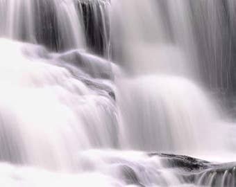 Waterfall Photo, Bond Falls, Michigan, Abstract Photography, Nature Print, "Curtains of Mist", Fine Art Photography, Abstract Panorama
