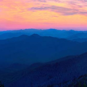 Sunset Photo, Clingman's Dome, Great Smoky Mountains, Landscape Photography, Nature Print, Vista of Clingman's Dome, Fine Art Photography image 1