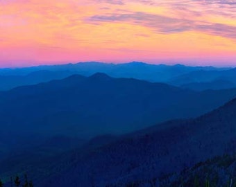 Sunset Photo, Clingman's Dome, Great Smoky Mountains, Landscape Photography, Nature Print, "Vista of Clingman's Dome", Fine Art Photography