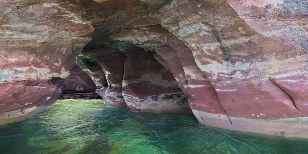 Water Caves, Pictured Rocks, Lake Superior, Michigan, Landscape
