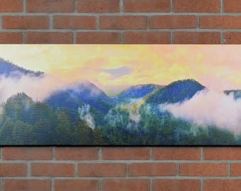 Canvas Gallery Wrap, Sunrise Photo, Great Smoky Mountains, Landscape Photography, Nature Print, "Golden Dawn", Fine Art Photography